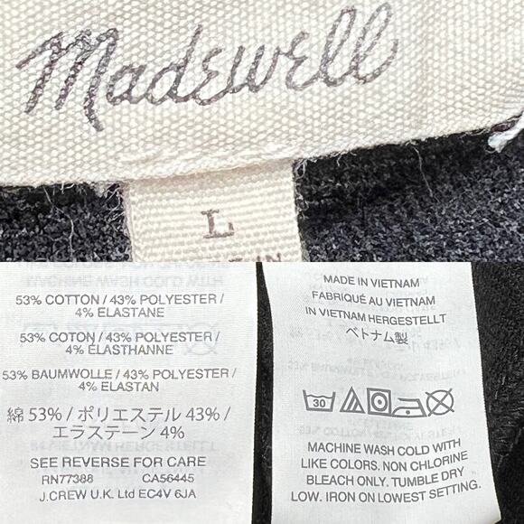 Madewell Texture & Thread Off-the-Shoulder Top Black size Large - Picture 11 of 12